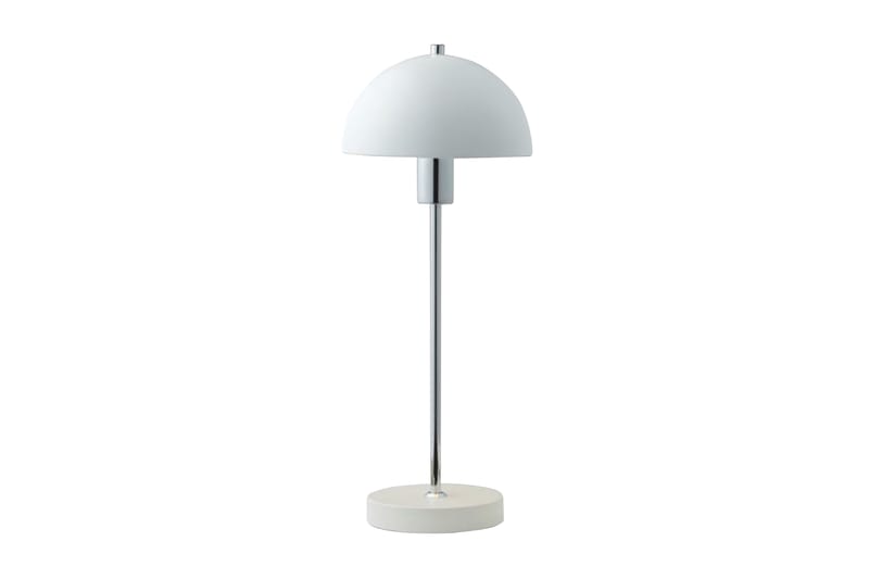 Bordslampa Vienda 20 cm Rund Glas/Krom/Vit - Herstal - Fönsterlampa på fot - Bordslampa - Hall lampa - Sängbordslampa - Fönsterlampa