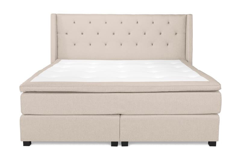 Komplett Sängpaket Langham Beige - 210x210 cm - Kontinentalsäng - Dubbelsäng - Komplett sängpaket