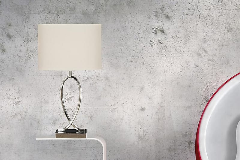 Bordslampa Posh Krom/Vit - Aneta Lighting - Bordslampa - Fönsterlampa på fot - Hall lampa - Sängbordslampa - Fönsterlampa