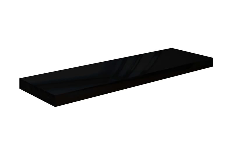 Svävande vägghyllor 4 st svart högglans 80x23,5x3,8 cm MDF - Svart - Vägghylla - Väggförvaring