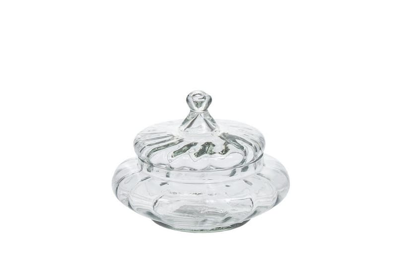 Glasburk Glass 12 cm Transparent/Guld - Förvaringsburk - Småförvaring - Burkar & flaskor