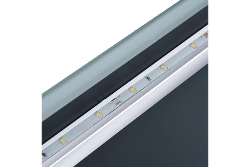 Badrumsspegel LED med touch-sensor och tidsdisplay 100x60 cm - Silver - Badrumsspegel med belysning - Spegel - Badrumsspegel