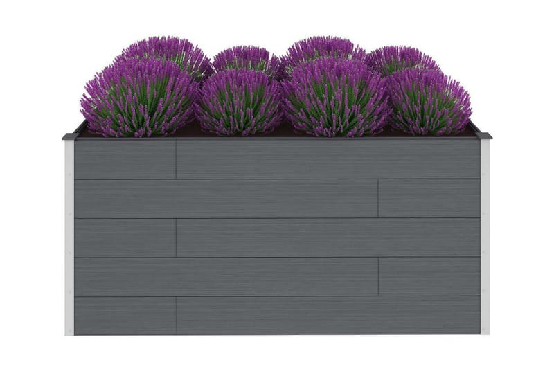 Odlingslåda upphöjd grå 200x100x91 cm WPC - Grå - Utomhuskruka - Blomlåda & balkonglåda