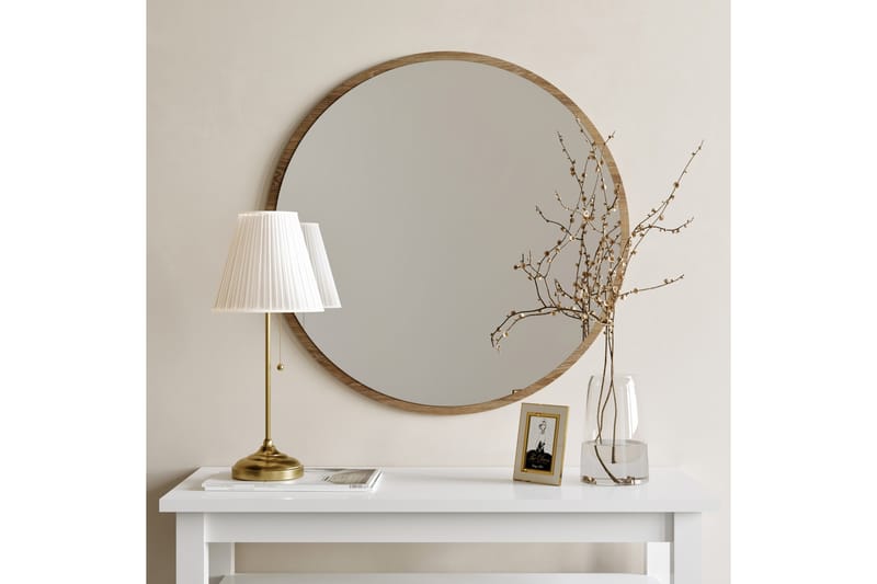 Spegel 60x60 cm - Valnöt - Hallspegel - Väggspegel