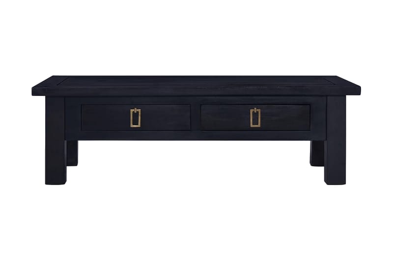 Soffbord ljus svart 100x50x30 cm massiv mahogny - Svart - Soffbord