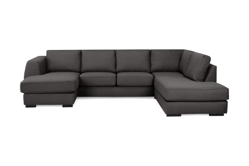 U-soffa Ontario med Divan Vänster - Mörkgrå - 4 sits soffa med divan - U-soffa